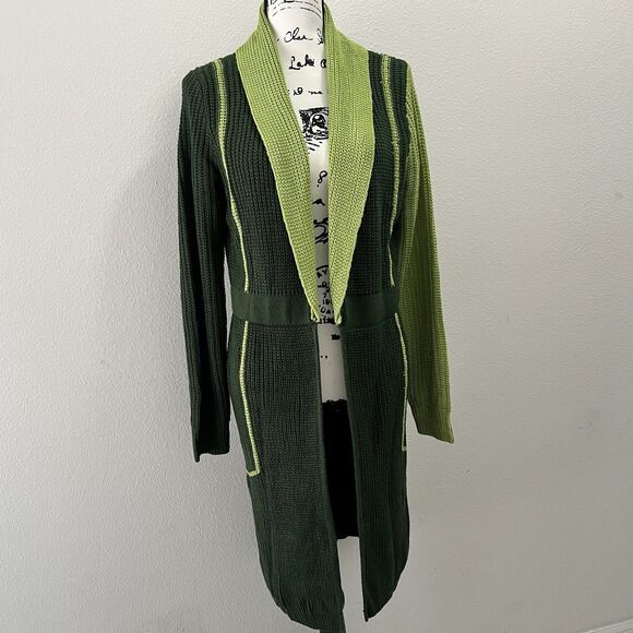 NWT Green Long Cardigan MEDIUM Shein X - Picture 1 of 4